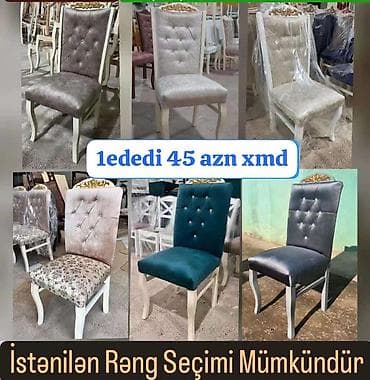 velosiped sekilleri: Mətbəx və qonaq otağı üçün klassik dizaynlı yumşaq stullar - Yüksək — 1