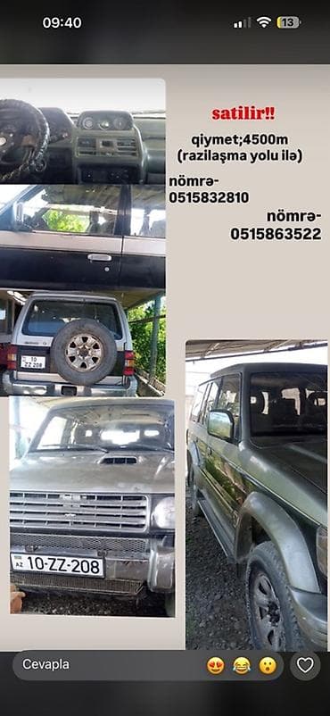 pult az: Mitsubishi Pajero, 4x4 off-road SUV Xüsusiyyətlər: - Kuzov: 5 qapı — 1