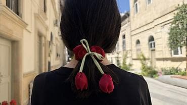 baş: Tulpan formalı saç aksesuarı – elastik rezin scrunchie - Dizayn — 5