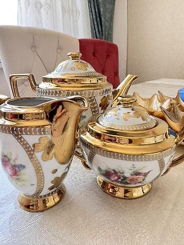 Çay dəsti, rəng - Ağ, Farfor, 6 nəfərlik — 1