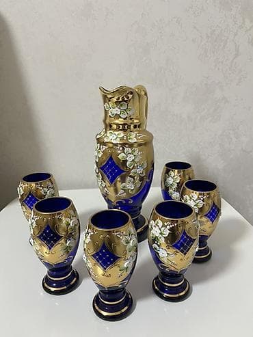 qab qasiqlar: Rəng - Göy, Xrustal, Çexiya — 3