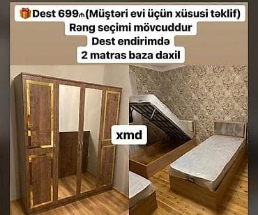 gence kravatlar: Yataq otağı dəsti Tərkib: - 4 qapılı paltar şkafı: iki aynalı orta — 1