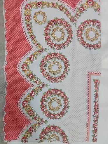 Digər tekstil: Mətbəx və masa üçün parça dəstləri - Naxışlar: - Qırmızı-ağ fon — 1