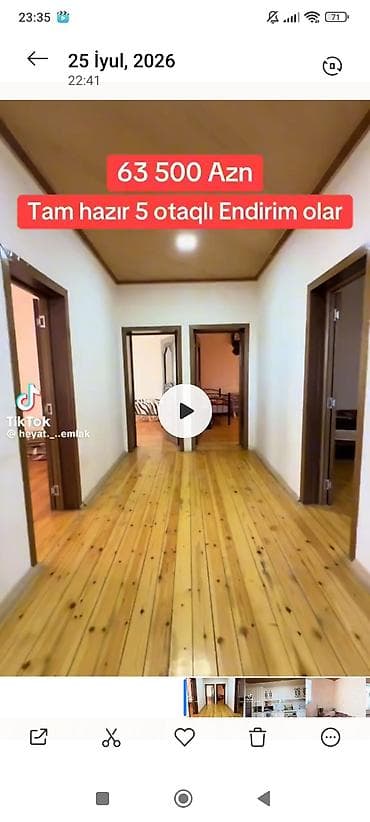 Tam hazır 5 otaqlı həyət evi. - Geniş dəhlizli planlama, otaqlar