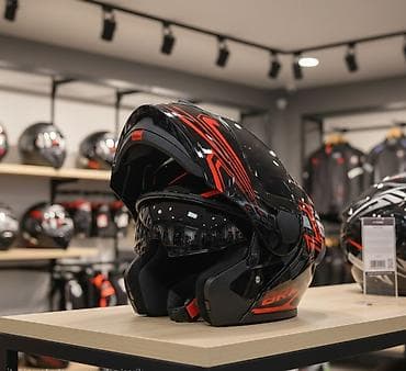 mator vurub: Modular motosiklet dəbilqəsi – qara/qırmızı dizayn Elave olaraq yeni — 4