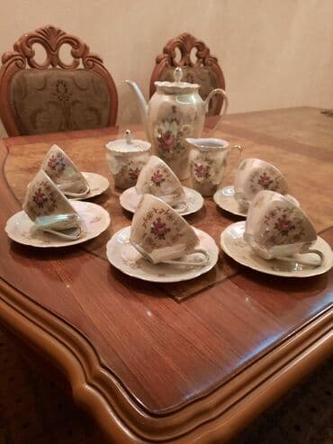 gehve cay destleri: Çay dəsti, rəng - Mavi — 1