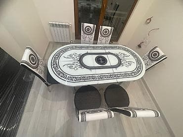 Masalar: Masa desti yigili 140.açiq 170 sm.Yenidir 6 stul.daxil. Ustu — 2