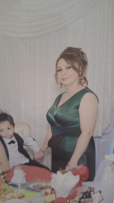 toy don: Zümrüd yaşı tonunda uzun ziyafət donu - Model: qolsuz, V-şəkilli — 5