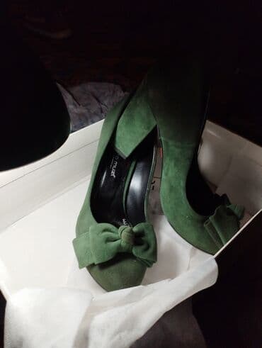 şnurlu qadın mokasinləri: Tuflilər, Ölçü: 36.5, rəng - Yaşıl, İşlənmiş — 2