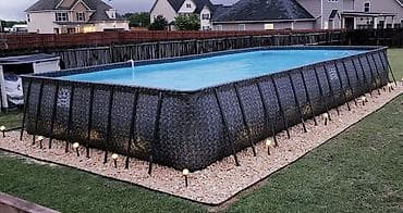 Velosiped ehtiyyat hissələri: Böyük həcimli üstüaçıq karkas hovuz - Ölçülər: 9.56 x 4.88 x 1.32 m — 2