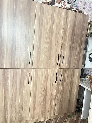 qapi sekilleri: Üçkapılı geyim dolabı - Material: Laminat/LDSP ağac teksturalı səth - — 2