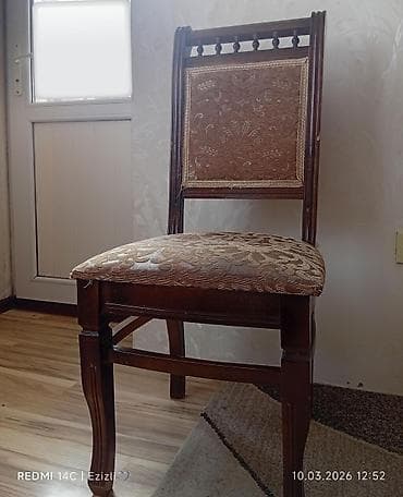 Ev və bağ: Qonaq otağı üçün, İşlənmiş, Açılmayan, Dördbucaq masa, 6 stul — 1