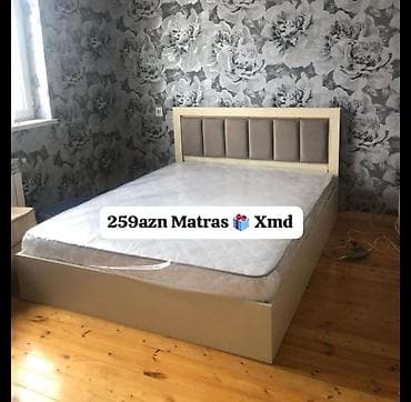 taxt çarpayılar: Taxt və matras dəsti - Taxt: müasir dizaynlı, yumşaq başlıqla. Ağ və — 7