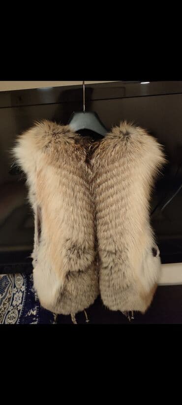 qadınlar üçün qara qonur tülkü xəzindən papaq: Jilet, One size — 3