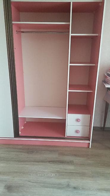 tek neferlik: 3 qapılı, Siyirməli, Rəngli, Digər material, Kupe, Düz dolab — 2