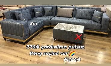 qonaq desti: Sifarişlə hazırlanır, rəng seçimi var. Künc divan və oturacaq — 5