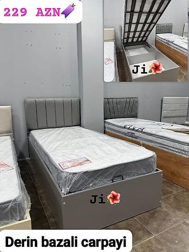 2 li kravat: Təknəfərlik çarpayı, Bazalı, Matras ilə, Siyirməsiz — 1