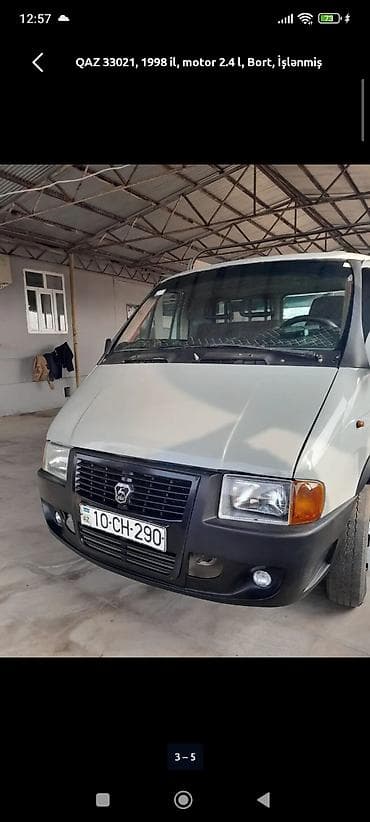 moto nəqliyyat: QAZ 1998 il, motor 2.4 l, Bort — 3