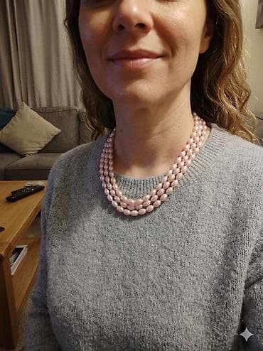 3 qatlı mirvari üslublu boyunbağı - Rəng: açıq çəhrayı/pastel pink -