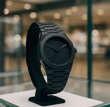 Minimalist dizayna malik qara rəngli qol saatı
