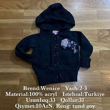 ust geyim: Tund got rengde jaket. 2-3 yash uchun. turkiyye istehsali. 10 manat — 5
