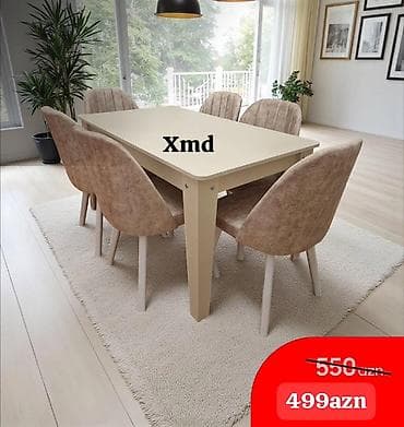 Qonaq otağı üçün, Yeni, Açılmayan, Dördbucaq masa, 6 stul lalafo.az -da Qonaq otağı üçün, Yeni, Açılmayan, Dördbucaq masa, 6 stul