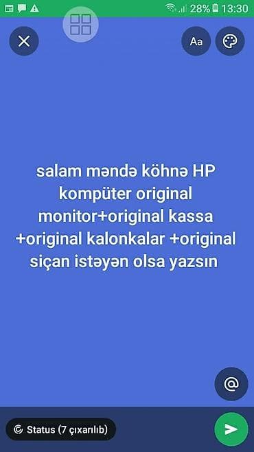 Original kompüter heç problemi yoxdu format versez