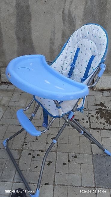 uşaq stulu: Uşaq yemək stulu - Yüksək konstruksiya: möhkəm metal karkas, sabit — 3