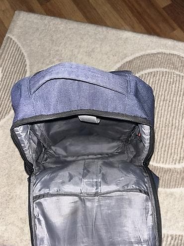Səliqəli və funksional gündəlik bel çantası - Rəng: tünd mavi (denim — 4