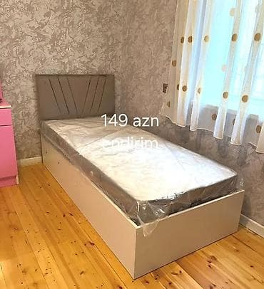 kreslo tek: Tək nəfərlik çarpayı və matras dəsti. Şəkillərdə yumşaq üzlüklü — 2