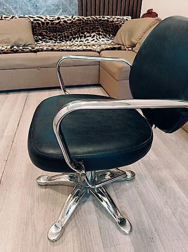 balkon stul: Dəyirmi oturacaqlı və arxalıqlı, qara rəngli, dəri görünümlü — 2