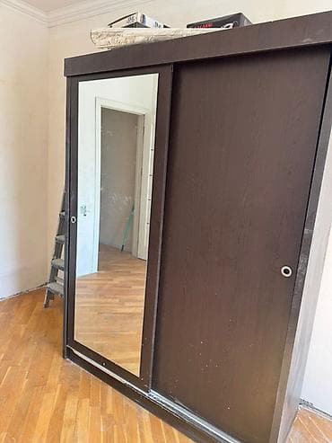 2 qapılı, Güzgülü, Qəhvəyi, Digər material, Kupe, Düz dolab