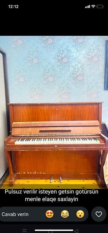 piano stulu: Pianino – akustik, up-right model. Taxta korpus, 3 pedal, tam — 1