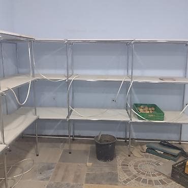 vitirinler: Paslanmayan demirden yığma rəf sistemi - Material: parlaq paslanmayan — 3