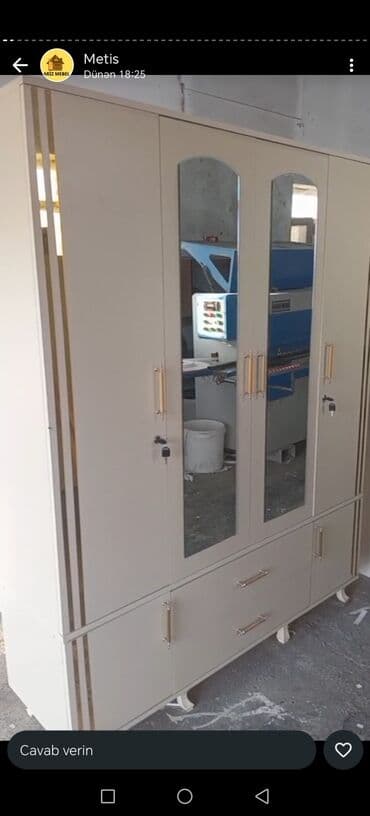 polkalı şkaf: Açılan, 4 qapılı Düz dolab, Şifonyer — 1