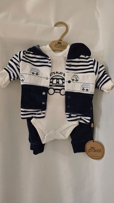 Alfa Romeo: Mini Pakel Organics körpə geyim dəsti - 3 hissədən ibarət: uzunqol — 1