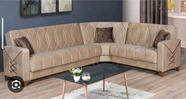 пластиковые окна в баку цена: Угловой диван, Новый, Раскладной, С подъемным механизмом, Велюровая ткань — 1