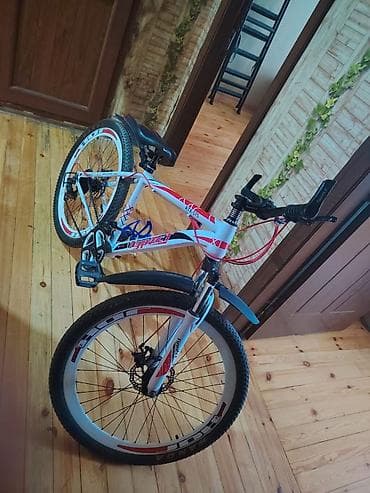 mini velosiped: Velosiped – MTB tipli, ağ/qırmızı dizayn Xüsusiyyətlər: - Çərçivə — 1