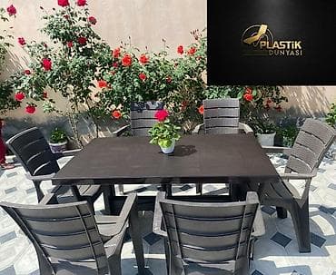 oturaca: Türkiy istehsalı plastik masa oturacaq dəsti — 1