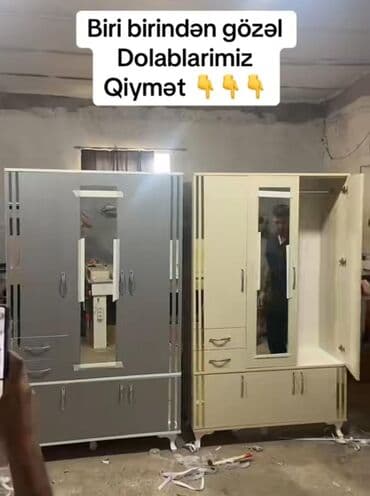 asilqan dolab: Açılan, 3 qapılı Düz dolab, Qarderob, paltar dolabı — 12