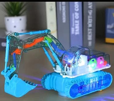 oyuncaq ekskavatorlar: Uşaq üçün işıqlı avtomatik ekskavator oyuncağı. Tezedir dukan baglanib — 2