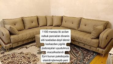 kunc divanlar: Künc divan, İşlənmiş, Açılan, Bazasız, Dəri, Çatdırılma yoxdur — 1