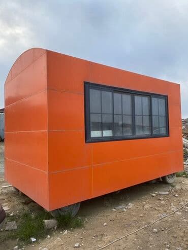 алтын касса: Portativ ticarət köşkü / modul konteyner - Rəng: parlaq narıncı — 1