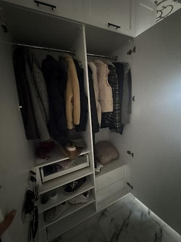dolab skaf: Ağ rəngli, modul tipli dəhliz/qarderob şkafı - Dizayn: Minimalist — 5