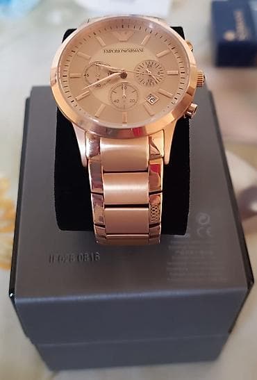 Наручные часы: Emporio Armani kişi qol saatı – zərif “rose gold” tonunda metal korpus — 4