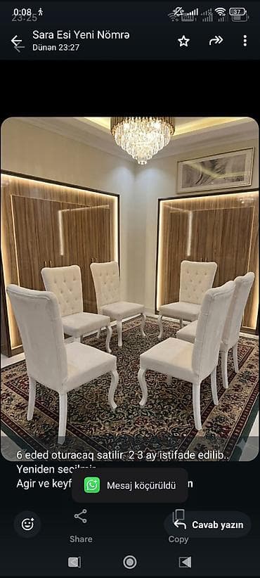 6 eded oturacaq satilir 2 3 ay istifade edilib. Yeniden secilmir — 1