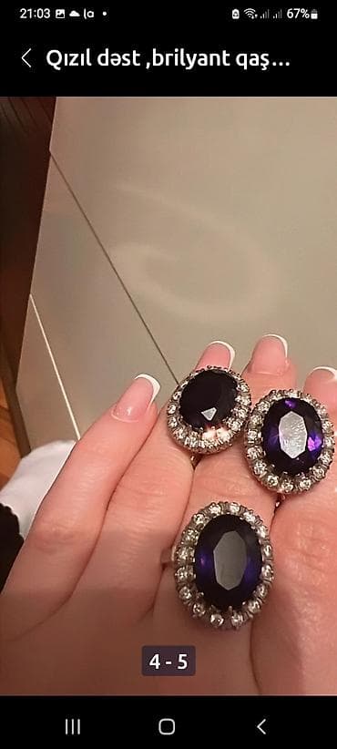 brilliant komplektlər: Dəstə daxildir: Üzük, Sırğa, Bvlgari, Sarı qızıl, 750 Əyar, 28 g — 3