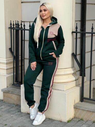 Digər qadın geyimləri: Qadın sport dəsti – kapşonlu, fermuarlı üst və şalvar -Razmer: s m — 1