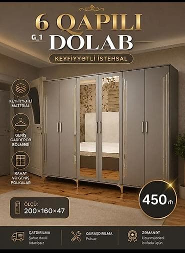 seyfi qapi: 6 qapılı dolab – keyfiyyətli istehsal - Material: keyfiyyətli — 1