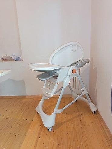 Yemək masaları, oturacaqları: Uşaq yemək stulu - Rəng: açıq boz/ağ - Hündürlüyü tənzimlənən — 3